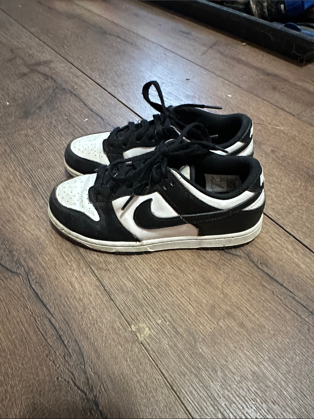 Nike Kids Black and White Low-Top Sneakers with Swoosh
